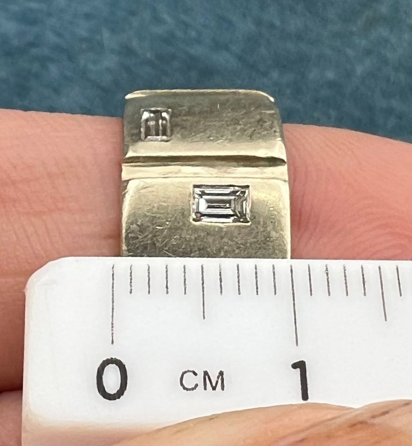 14k White Gold Geometric Designer Wide Eternity Band Diamond Ring. 9.7g *Video*