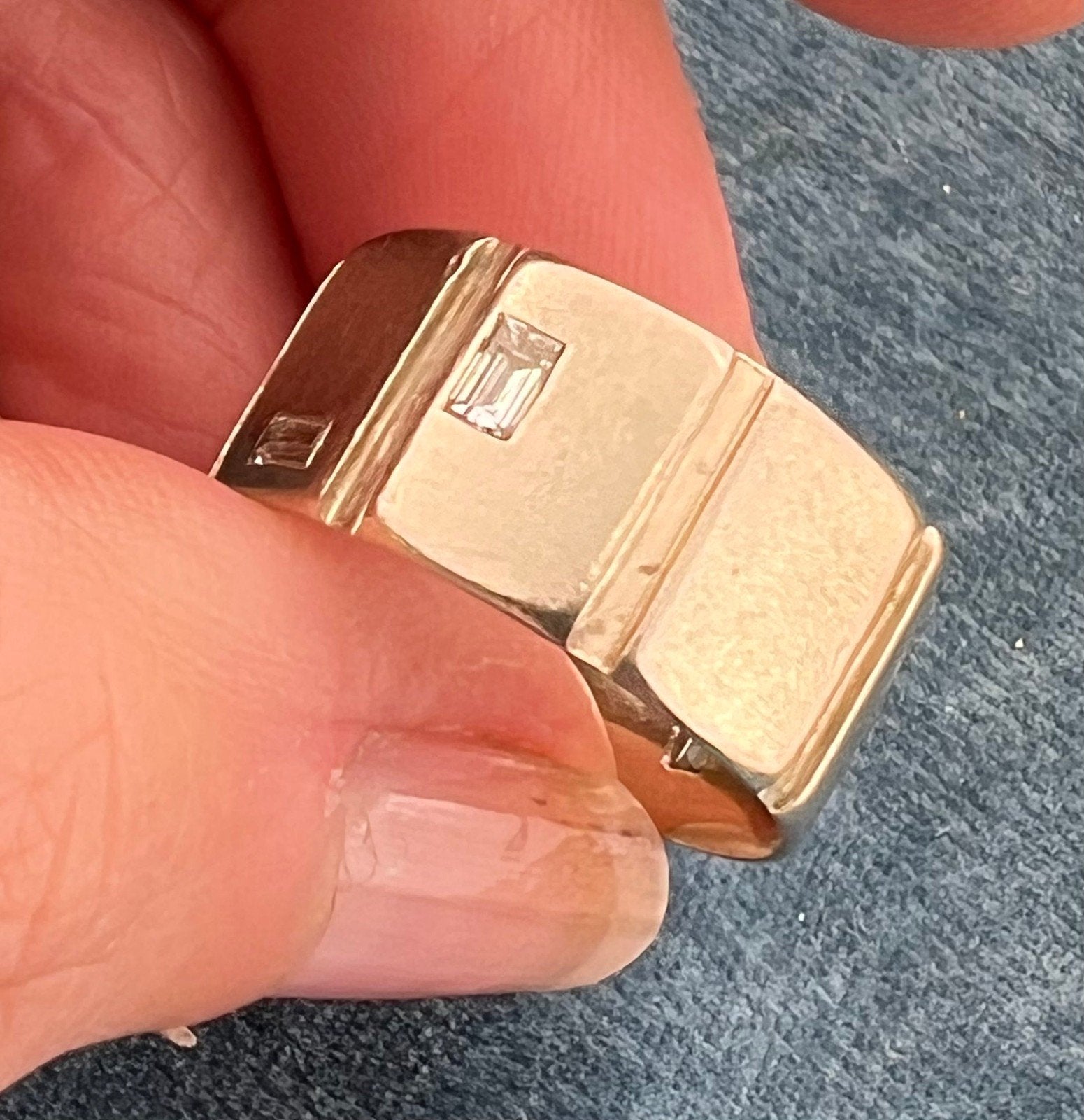 14k White Gold Geometric Designer Wide Eternity Band Diamond Ring. 9.7g *Video*