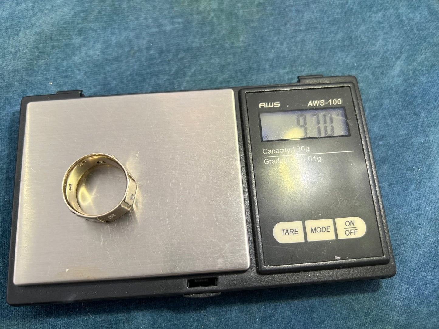 14k White Gold Geometric Designer Wide Eternity Band Diamond Ring. 9.7g *Video*