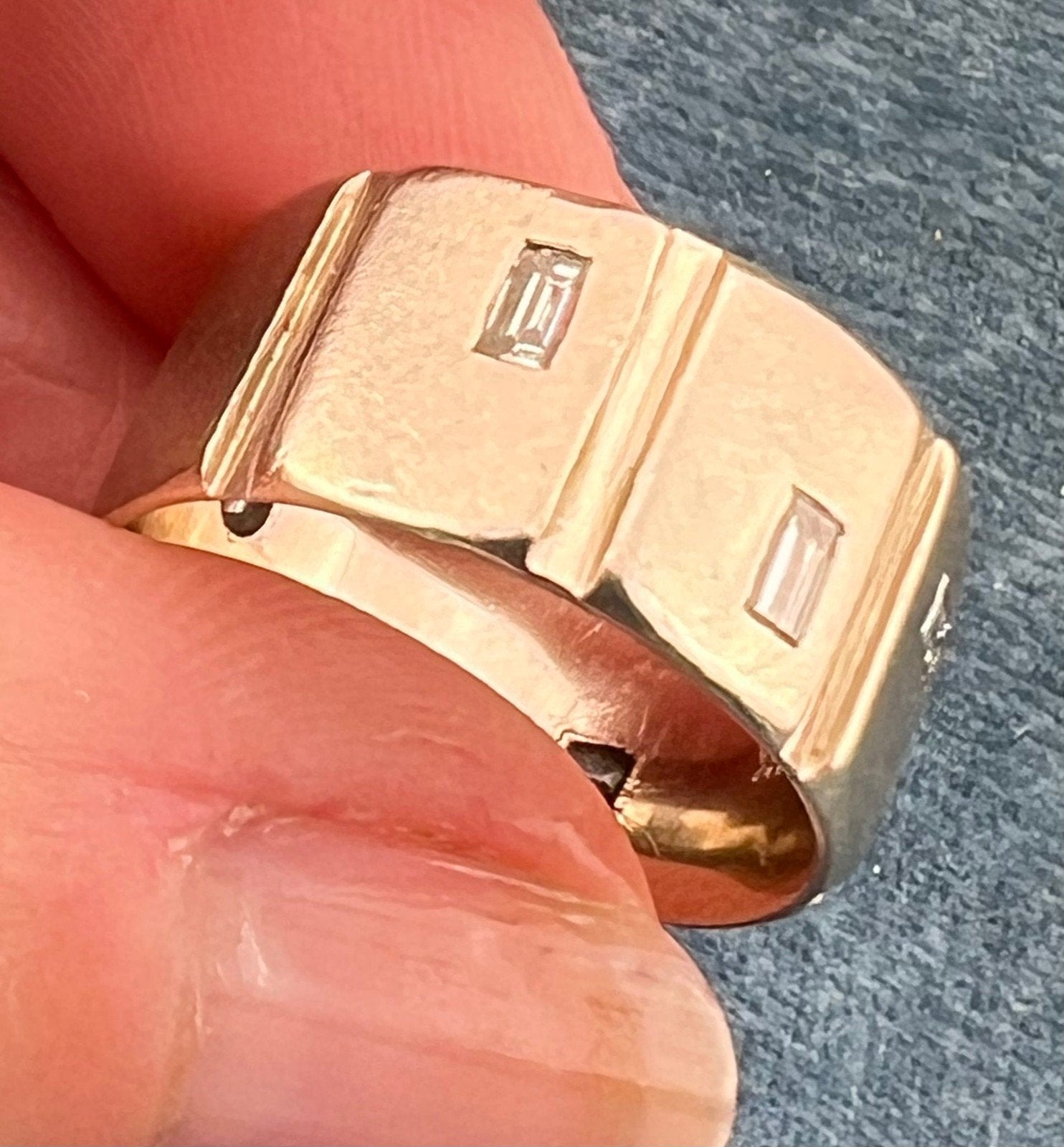 14k White Gold Geometric Designer Wide Eternity Band Diamond Ring. 9.7g *Video*