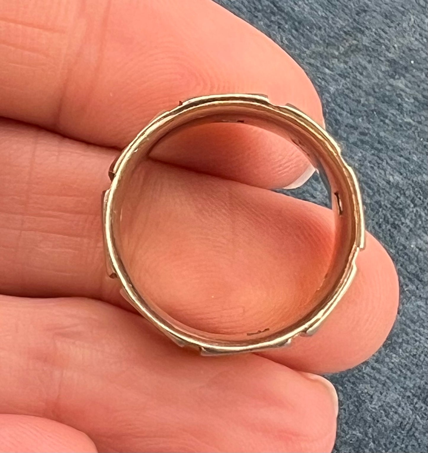 14k White Gold Geometric Designer Wide Eternity Band Diamond Ring. 9.7g *Video*