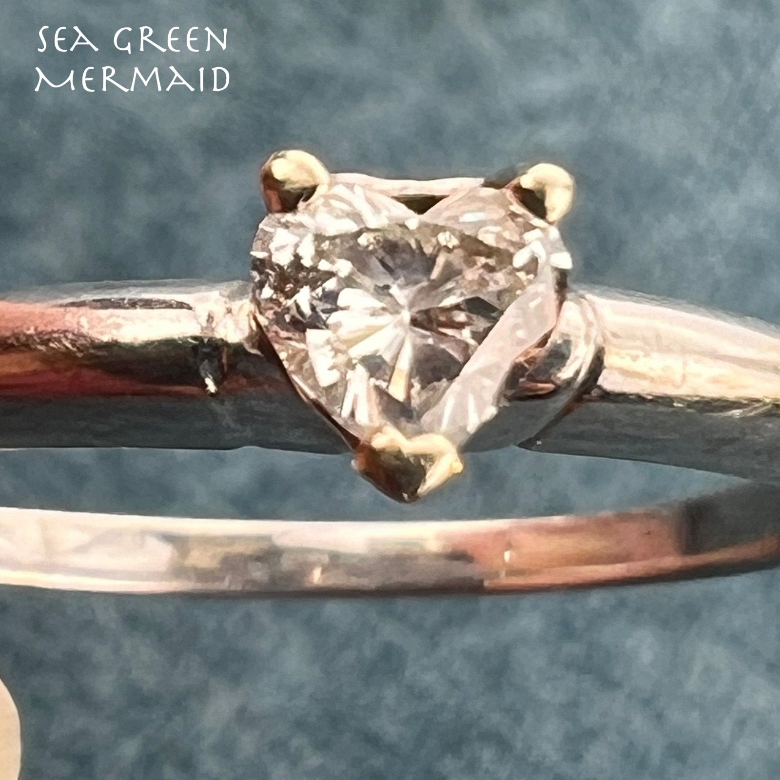 14k White Gold Heart-Shaped Diamond Solitaire Engagement Ring