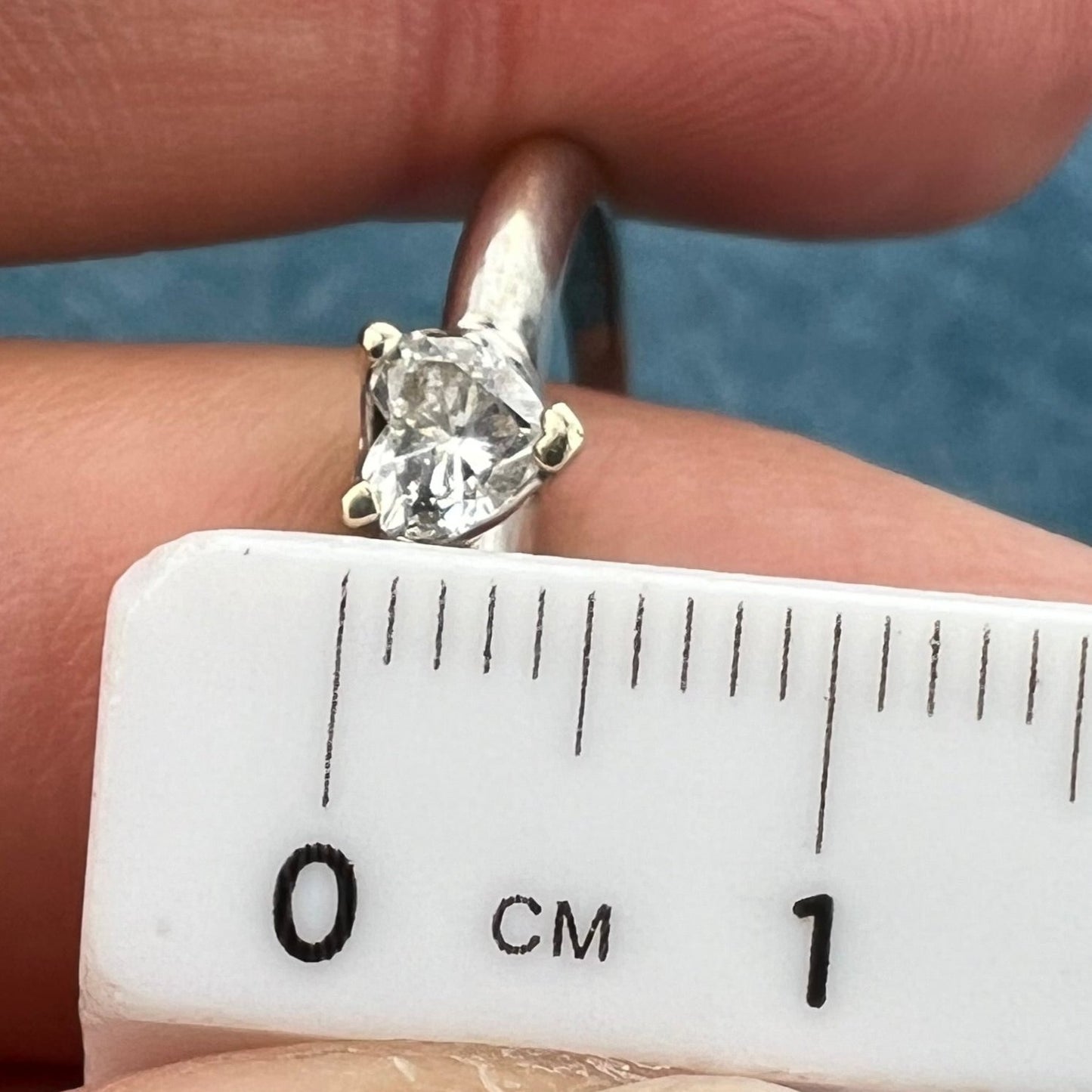 14k White Gold Heart-Shaped Diamond Solitaire Engagement Ring