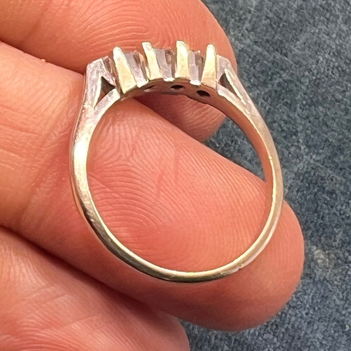 14k White Gold Mid-Century Modern Starburst Diamond Ring. Wedding Anniversary