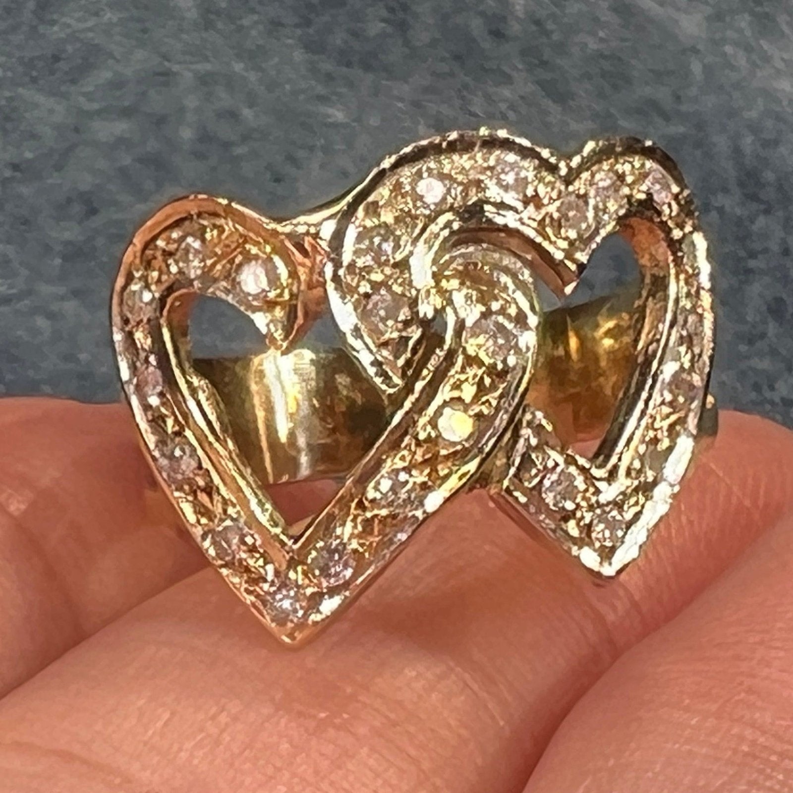 14k White + Yellow Gold Diamond Sweetheart Ring. Victorian Era