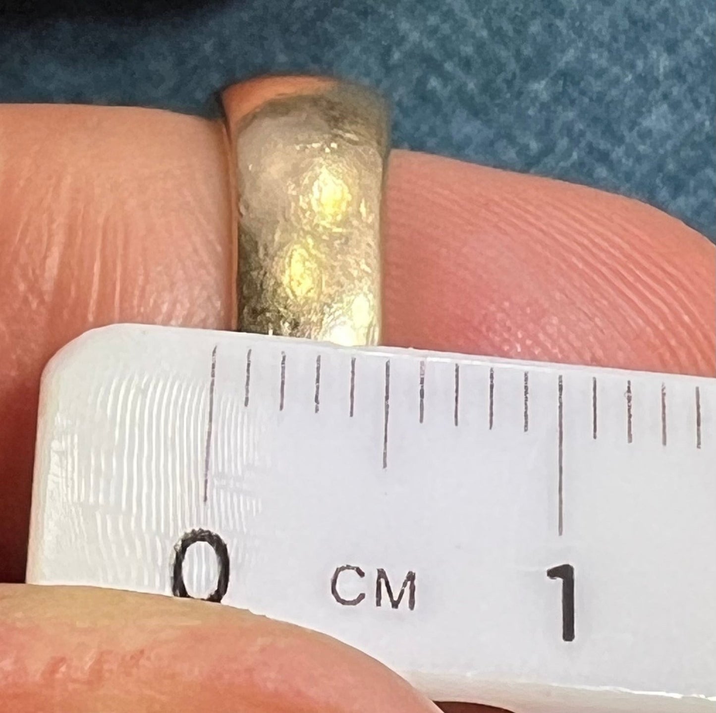 14k White & Yellow Gold Gypsy-Set Diamond Stars Ring. Wide Band Sz 5