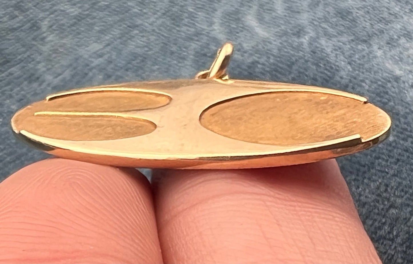 14k Yellow Gold "30" Disk MCM Modern Pendant. Birthday Anniversary