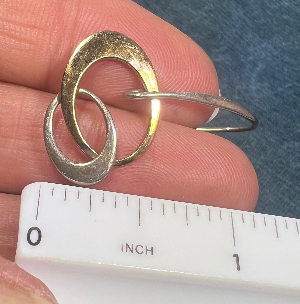 14k Yellow Gold & 925 Modern Sculptural Dangly Circle Earrings