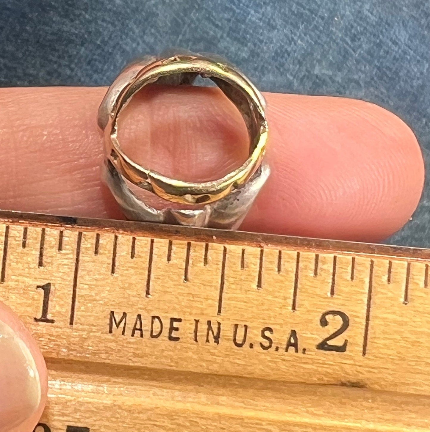 14k Yellow Gold & 925 Ring w 5 Interchangeable Multi-Gemstones