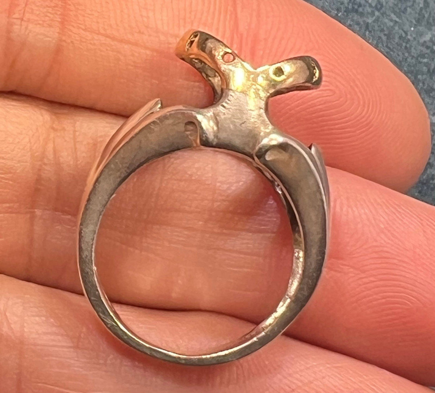 14k Yellow Gold & 925 Ring w 5 Interchangeable Multi-Gemstones