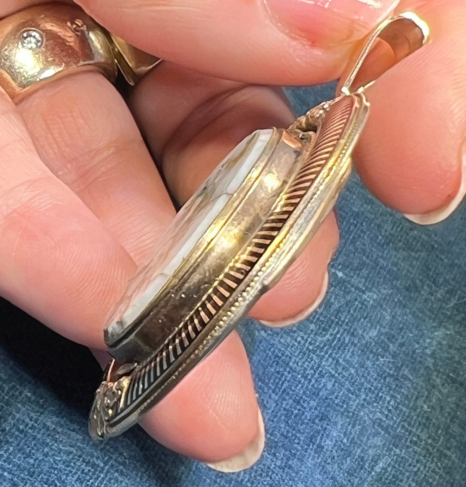 10k at least Yellow Gold ALASKAN Gold in Quartz Spinner Pendant. 2" + 15g *Video*