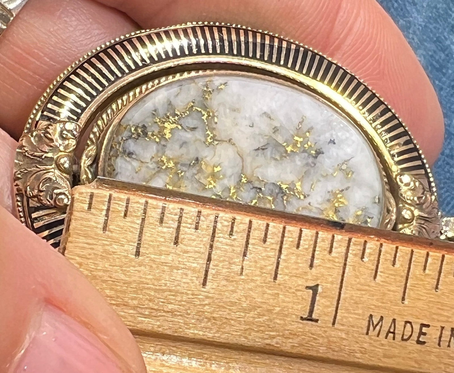 10k at least Yellow Gold ALASKAN Gold in Quartz Spinner Pendant. 2" + 15g *Video*