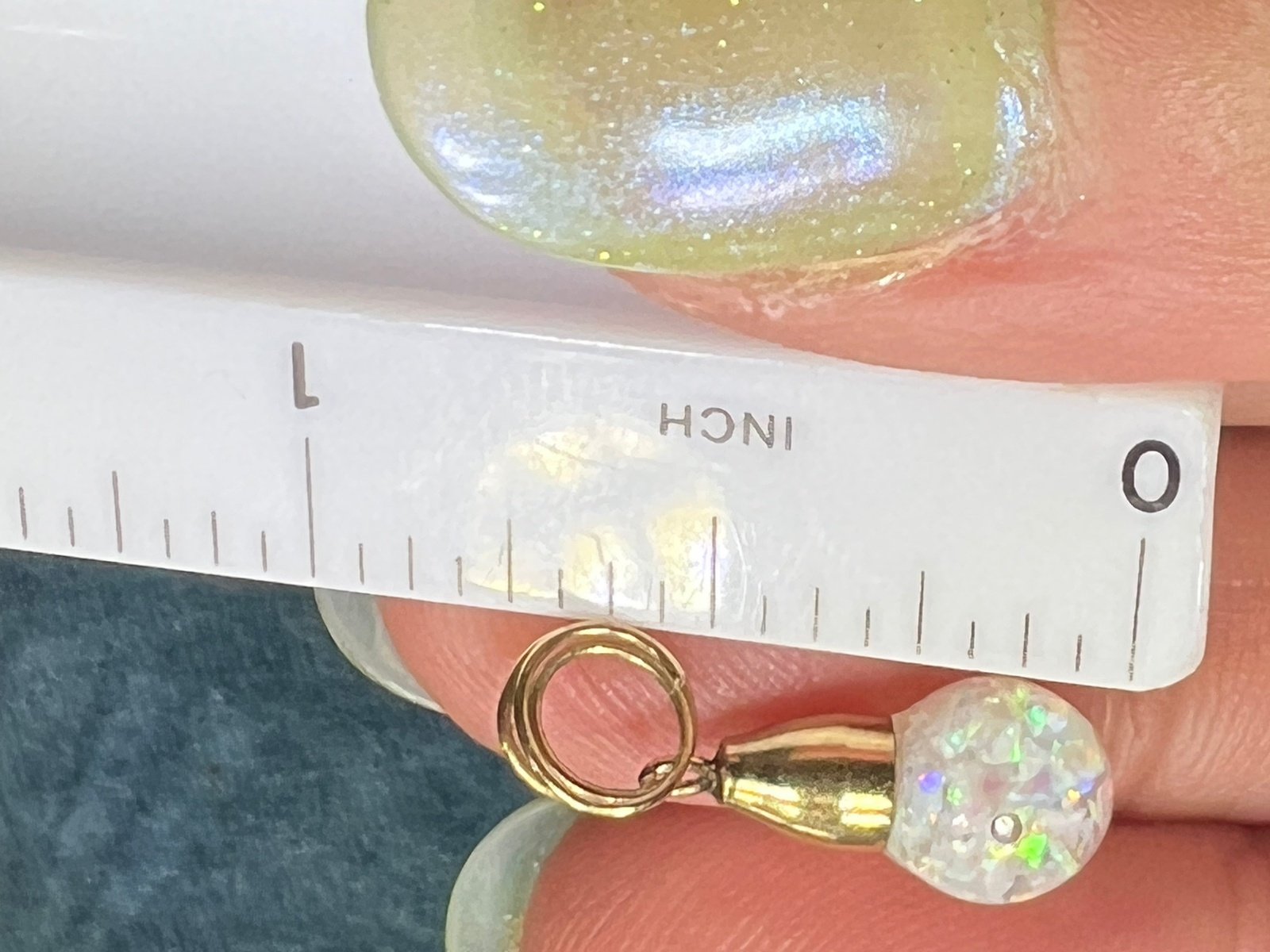 14k Yellow Gold Australian "FLOATING OPAL" Pendant. TIny! *VIDEO*