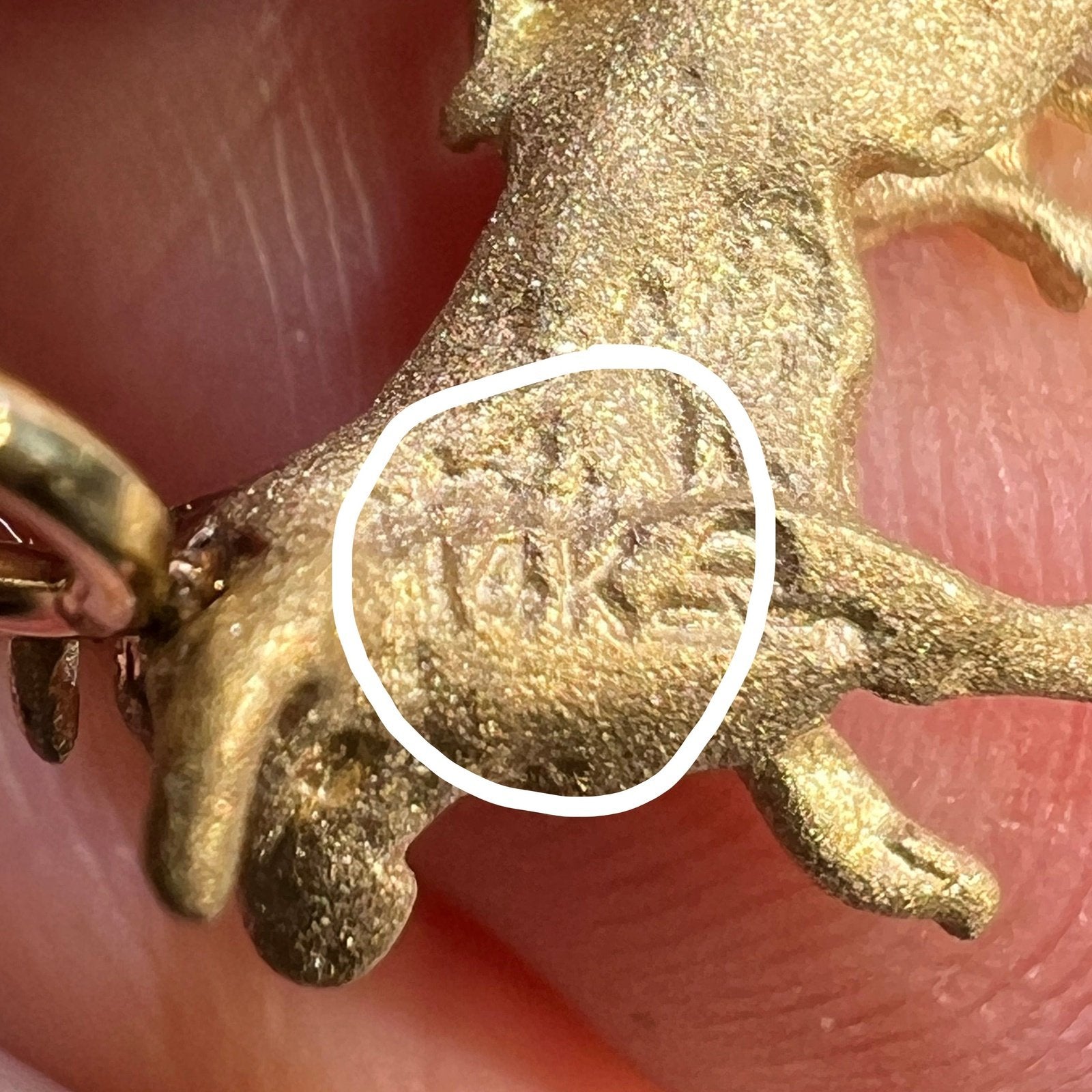 14k Yellow Gold BULL + BEAR Pendant w Diamond Eyes *Video*