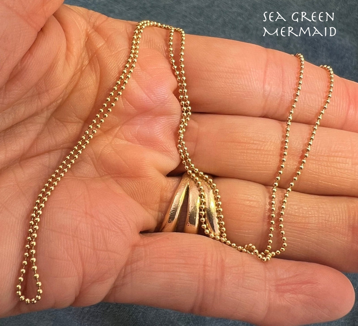 14k Yellow Gold Ball Chain. 18" + 2.4g - L