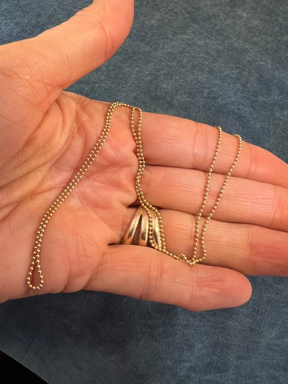 14k Yellow Gold Ball Chain. 18" + 2.4g - L