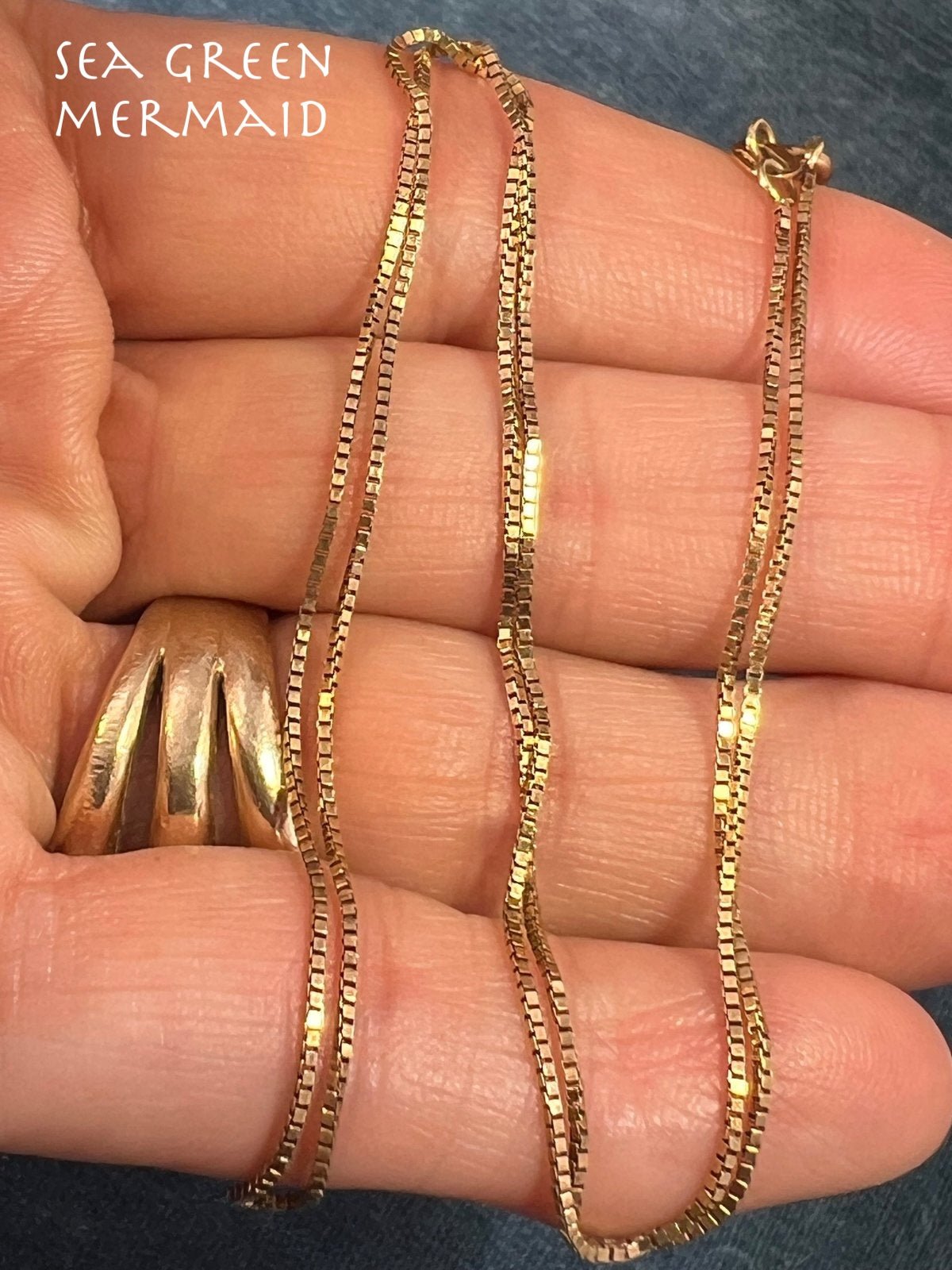 14k Yellow Gold Box Chain. 2.1g + 18" - S
