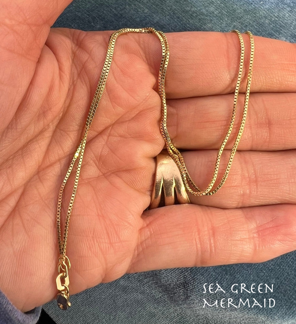 14k Yellow Gold Box Chain. 2.5g + 17.5" - J