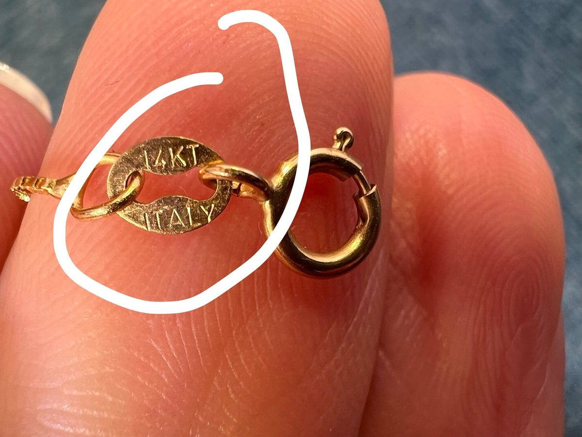 14k Yellow Gold Box Chain. 20" Stamped 14k Italy - E