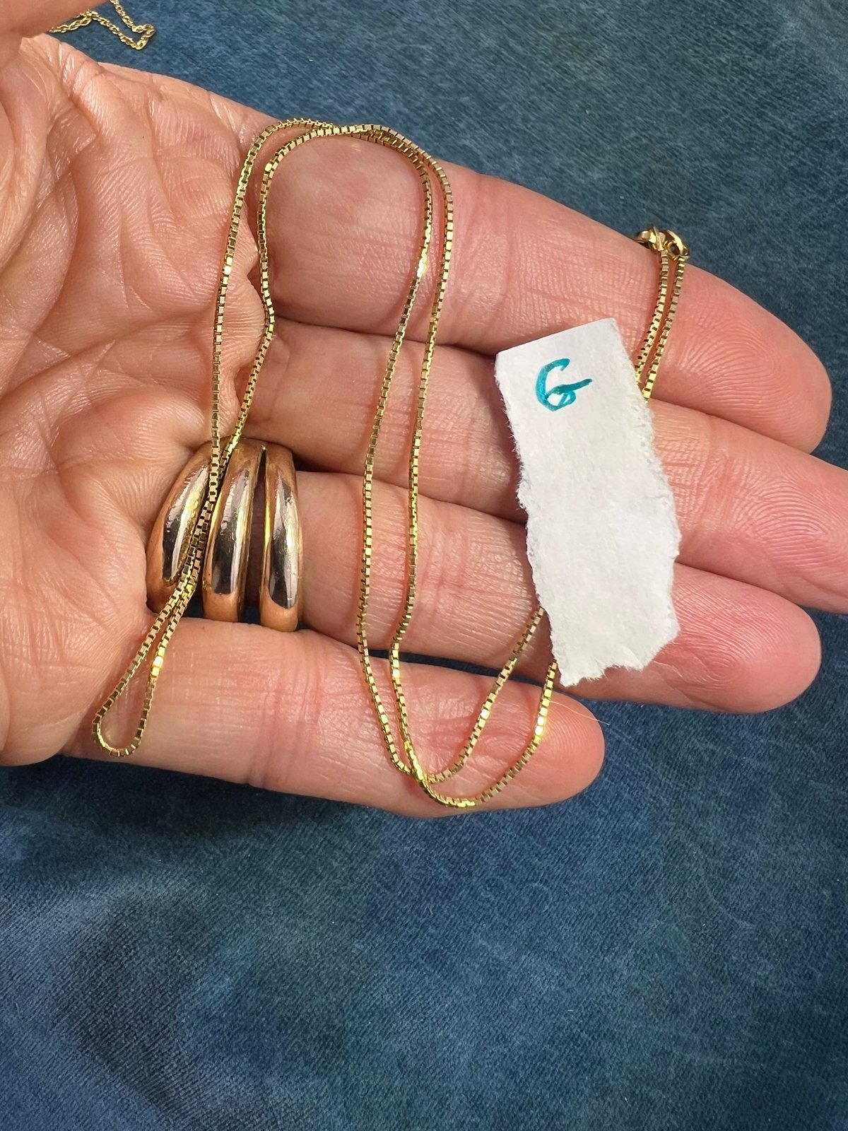 14k Yellow Gold Box Chain. Italy. Lobster Clasp. 17" + 2.3g + - G