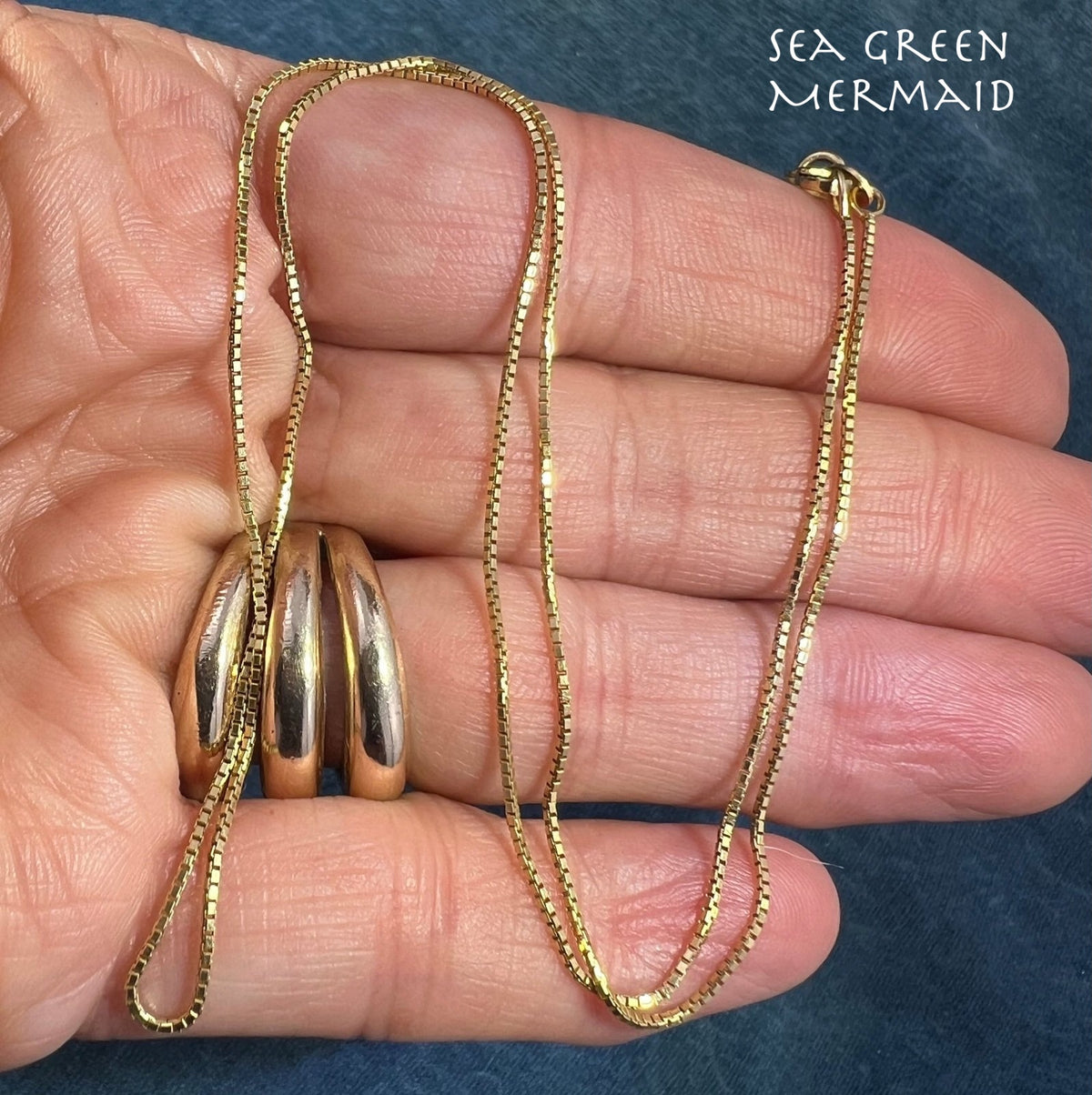 14k Yellow Gold Box Chain. Italy. Lobster Clasp. 17" + 2.3g + - G