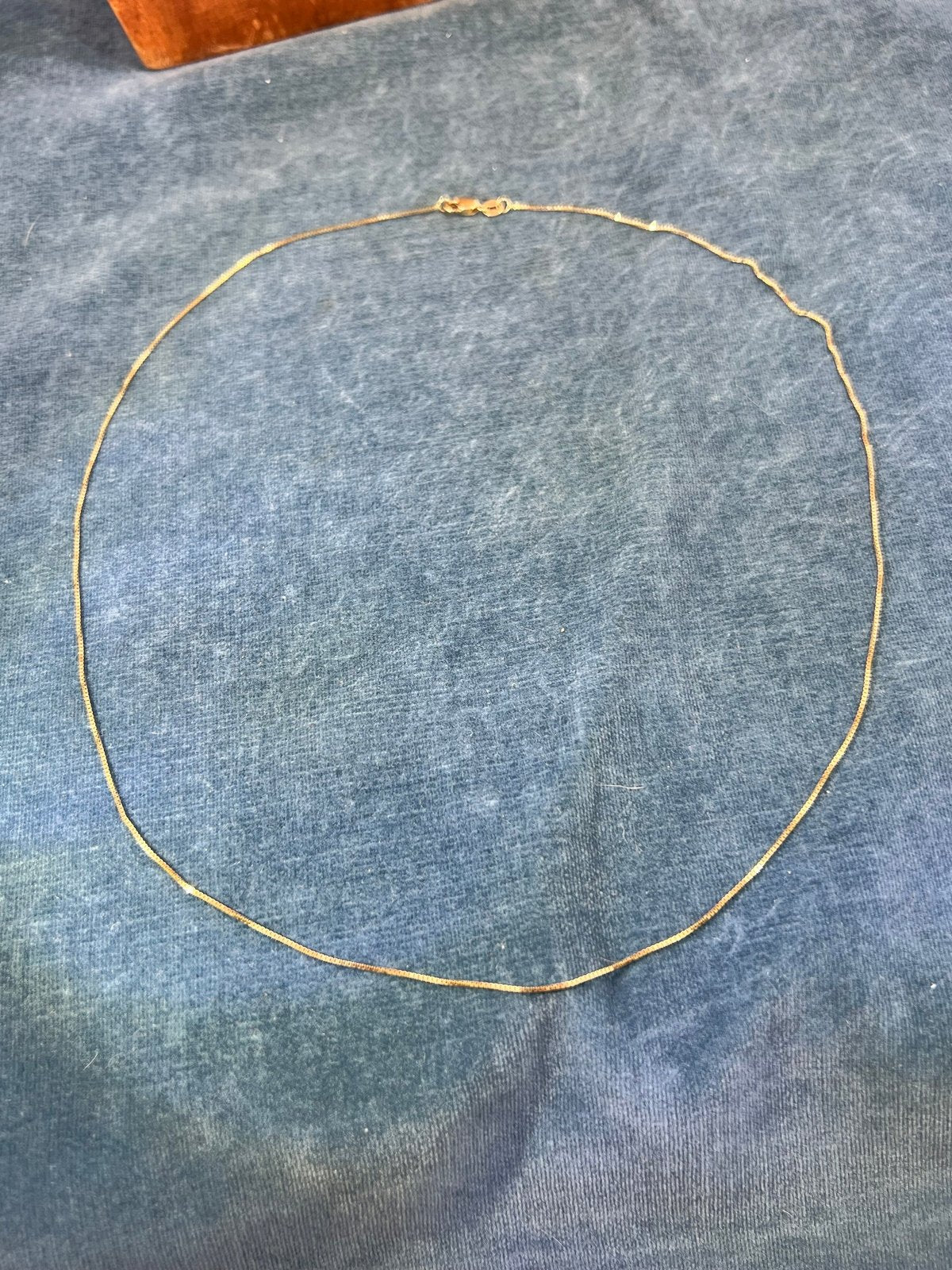 14k Yellow Gold Box Chain. Italy. Lobster Clasp. 19" + 1.7g - M