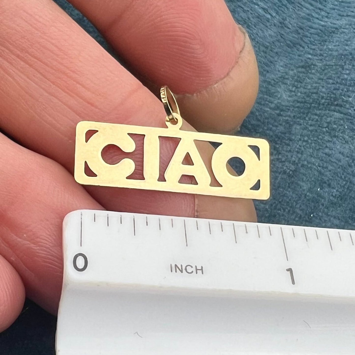 14k Yellow Gold "CIAO" Pendant. Italy