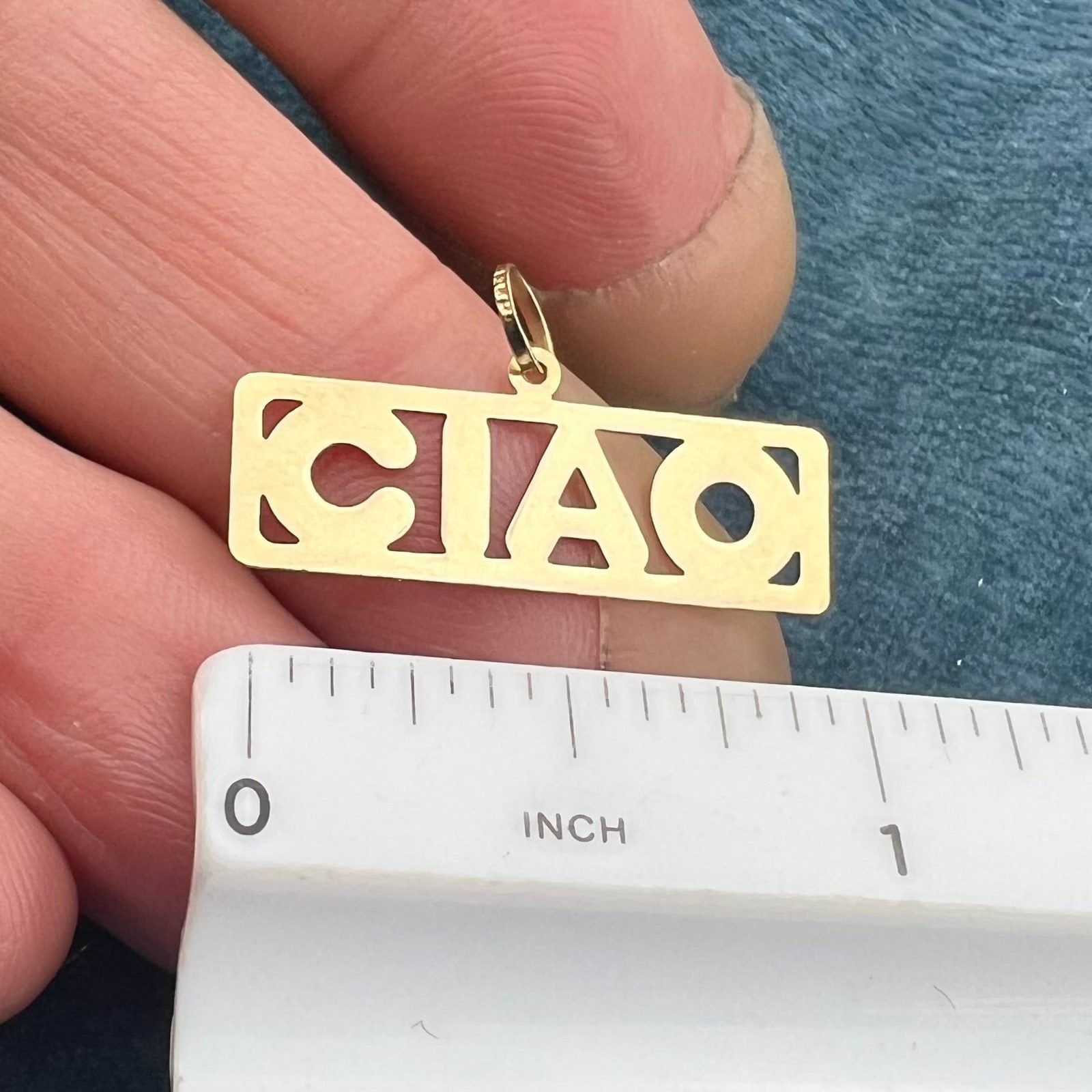 14k Yellow Gold "CIAO" Pendant. Italy