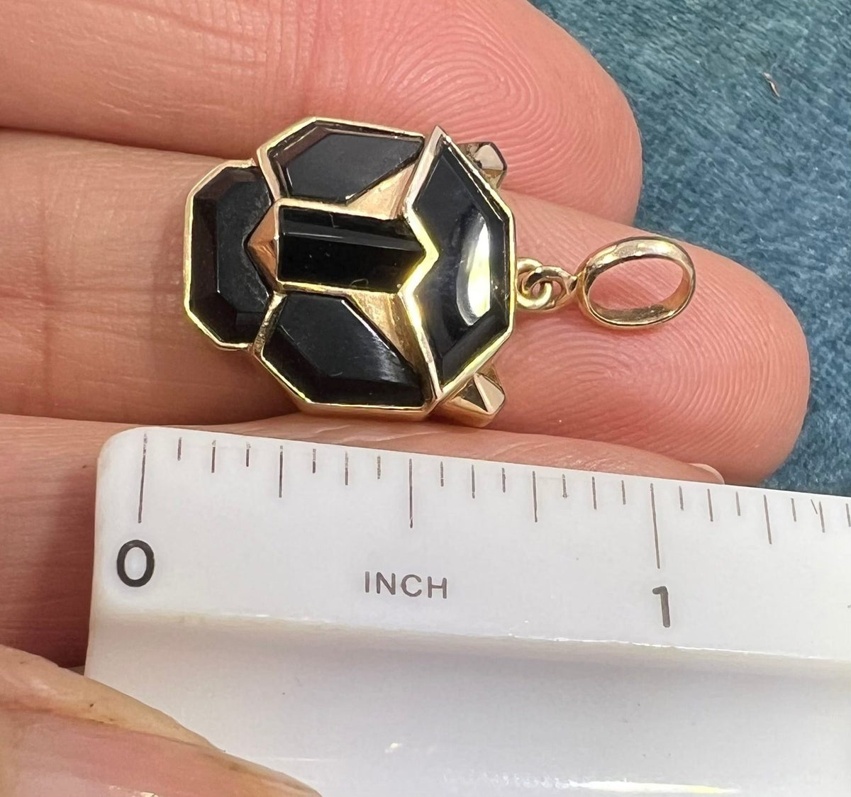 14k Yellow Gold EFFY Onyx Black Panther Pendant. Rare