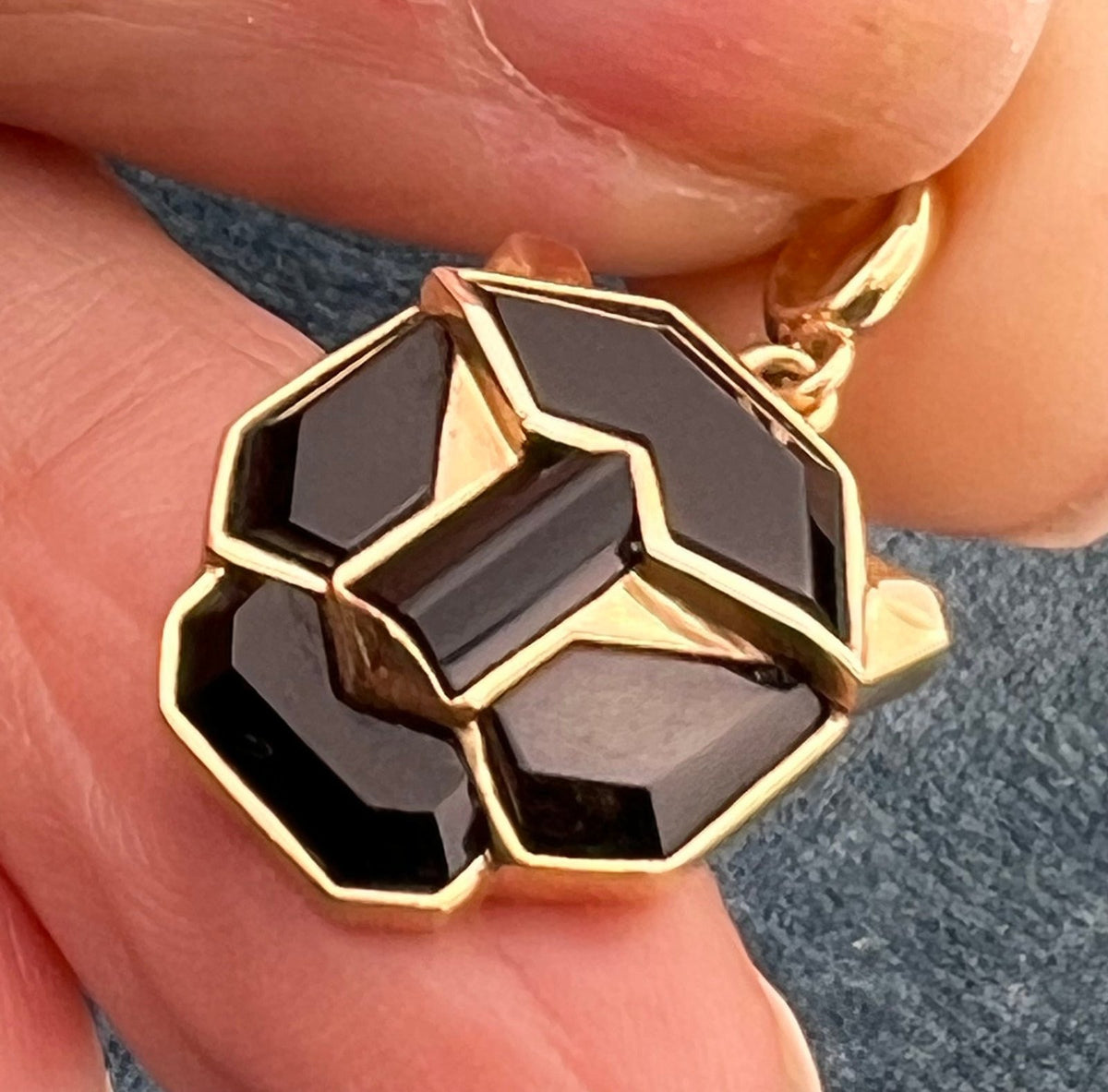 14k Yellow Gold EFFY Onyx Black Panther Pendant. Rare