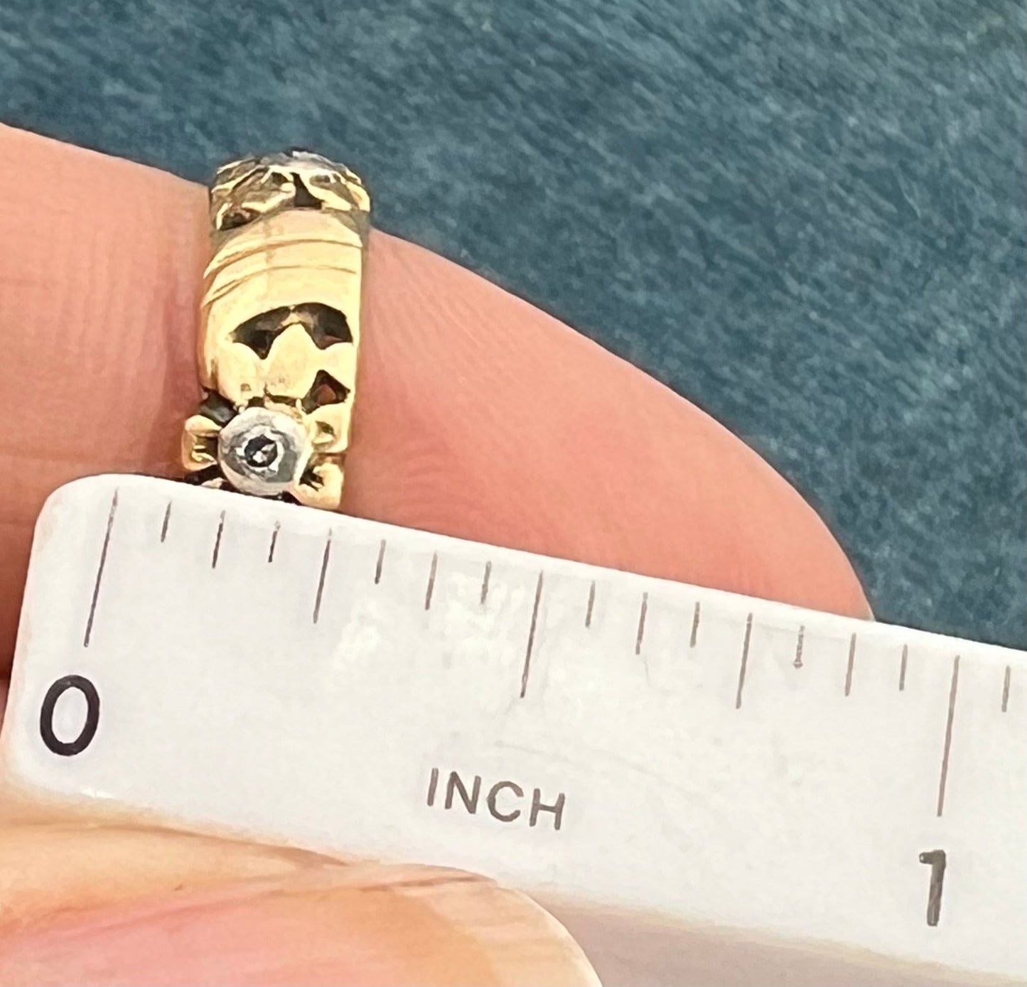 14k Yellow Gold Eternity Ring "Daisy Chain" Band w Diamonds *Video*