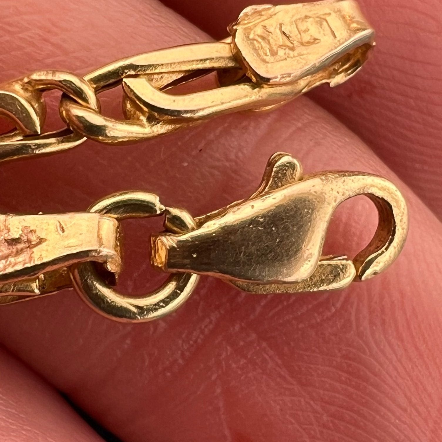 14k Yellow Gold Fancy Woven Link Chain Necklace. 7g + 17"