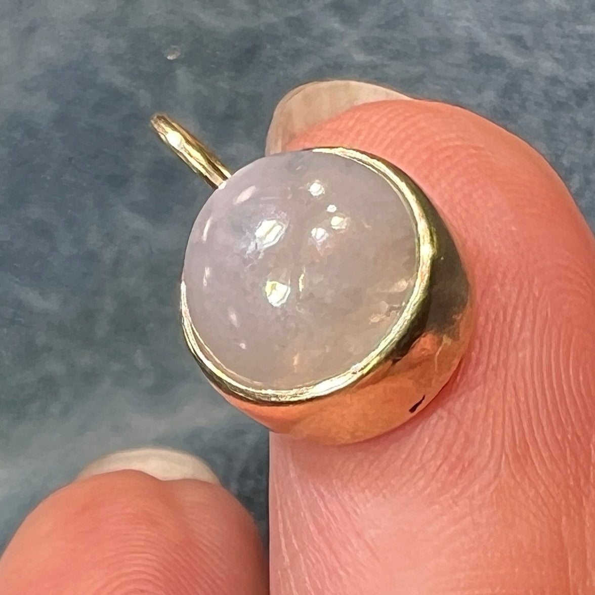 14k Yellow Gold Gray Star Sapphire Pendant. Bezel-Set *Video*