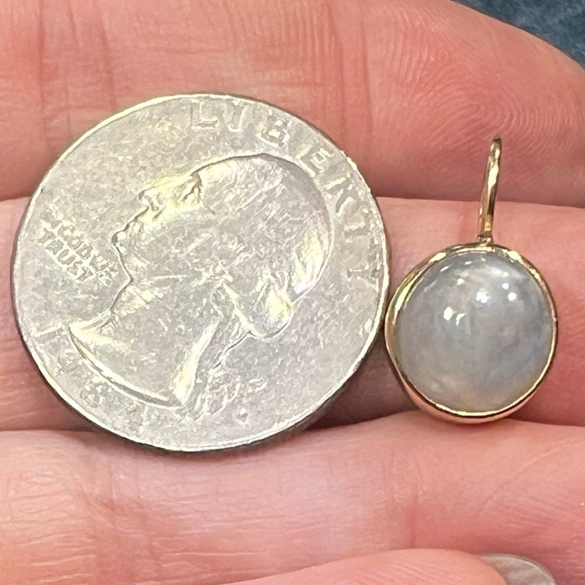 14k Yellow Gold Gray Star Sapphire Pendant. Bezel-Set *Video*