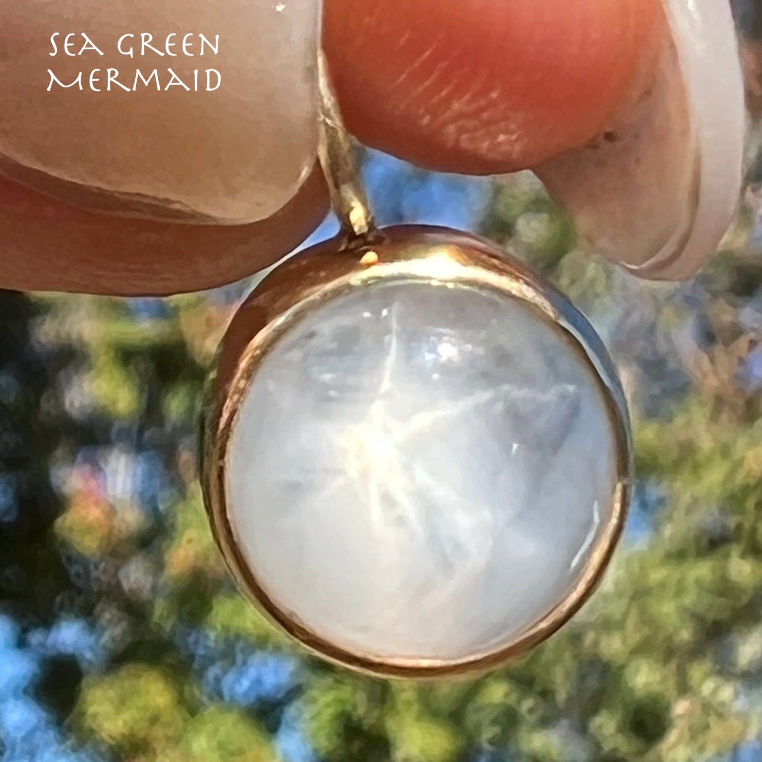 14k Yellow Gold Gray Star Sapphire Pendant. Bezel-Set *Video*