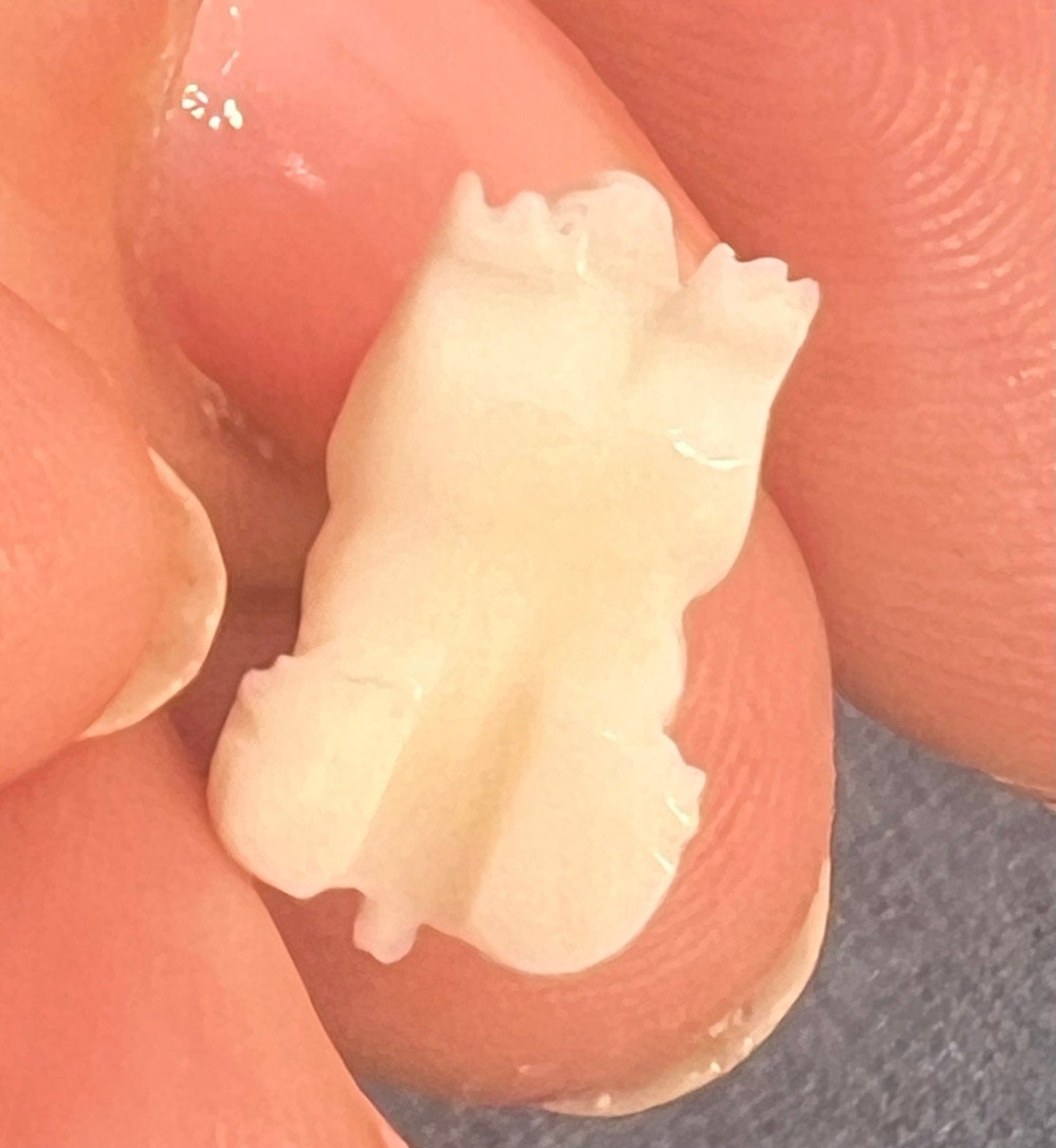 14k Yellow Gold Hand-Carved Bunny Rabbit Pendant Charm. TINY!