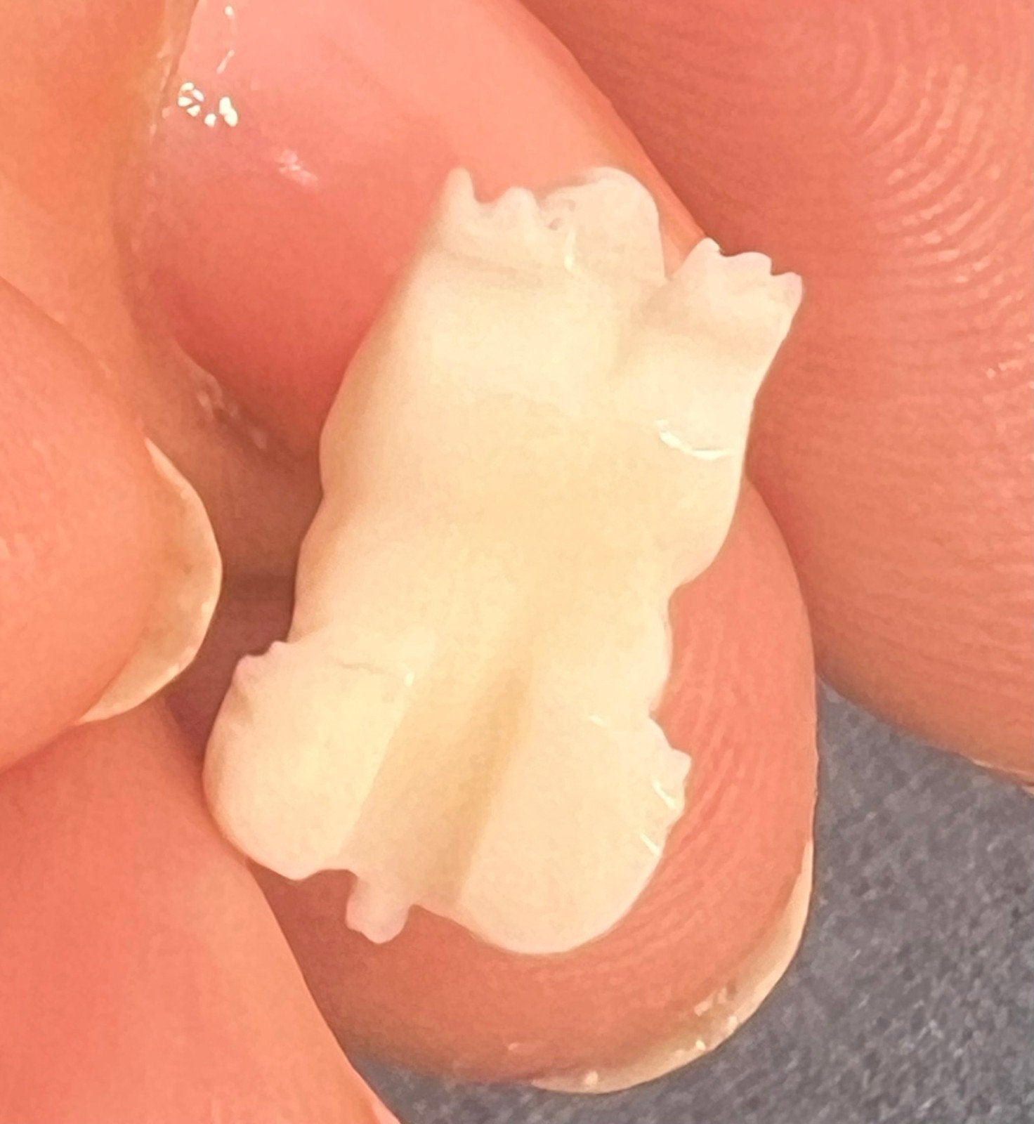 14k Yellow Gold Hand-Carved Bunny Rabbit Pendant Charm. TINY!