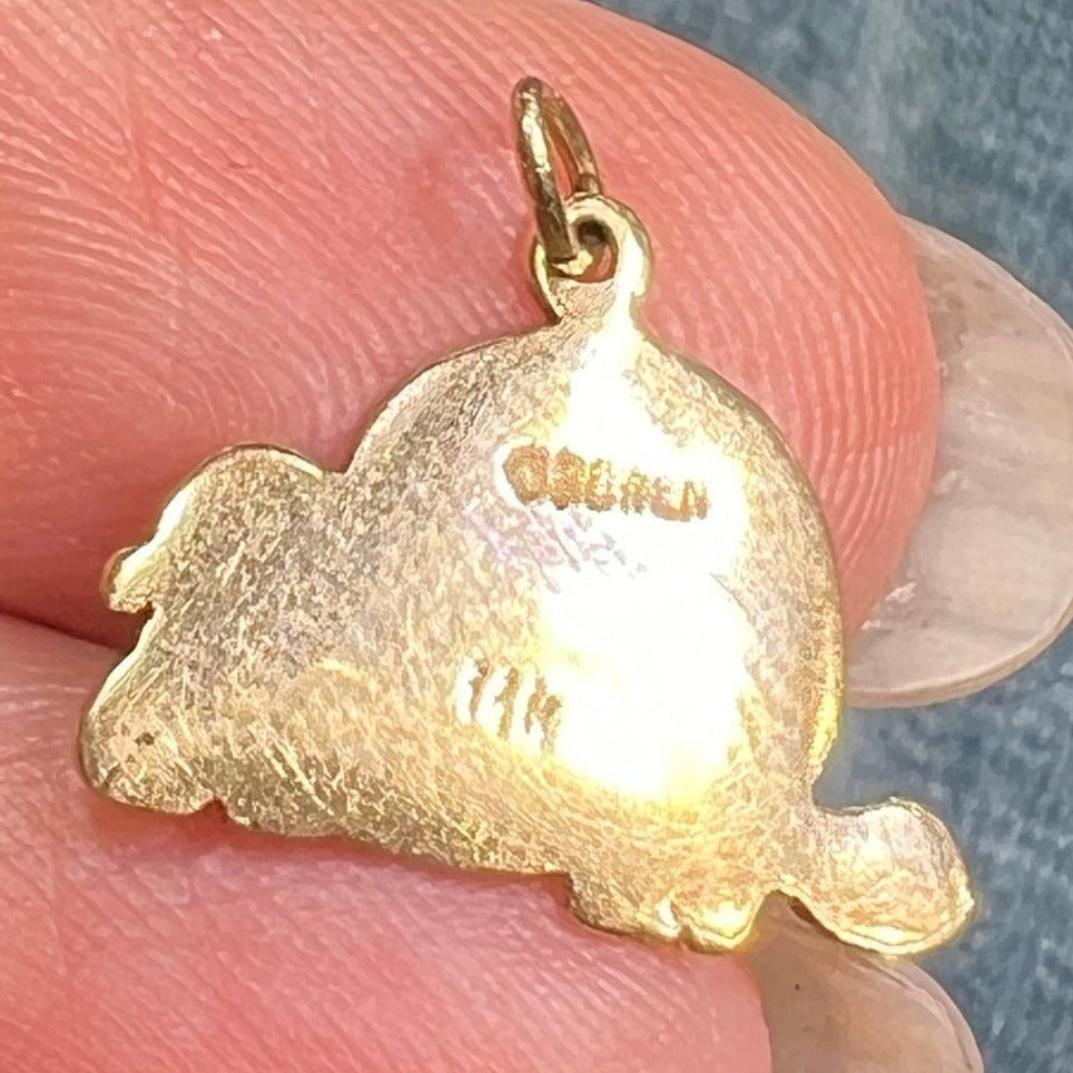 14k Yellow Gold LION + LAMB Pendant. Peaceful Co-Existence *Tiny!*