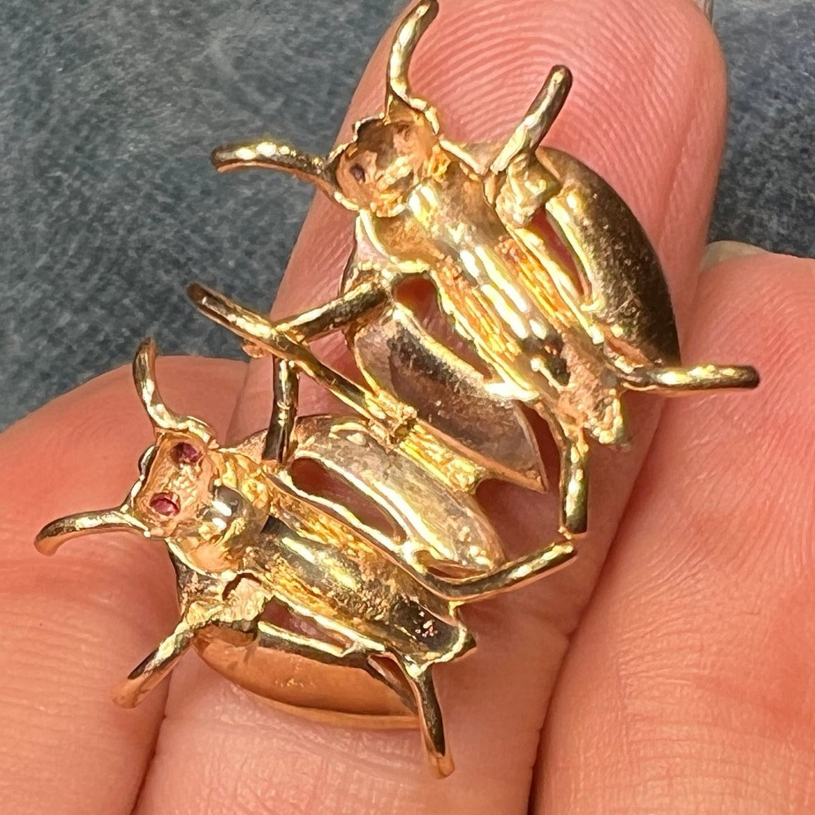 14k Yellow Gold "Let's Bee Friends" Pendant. Honey Bee-FFs