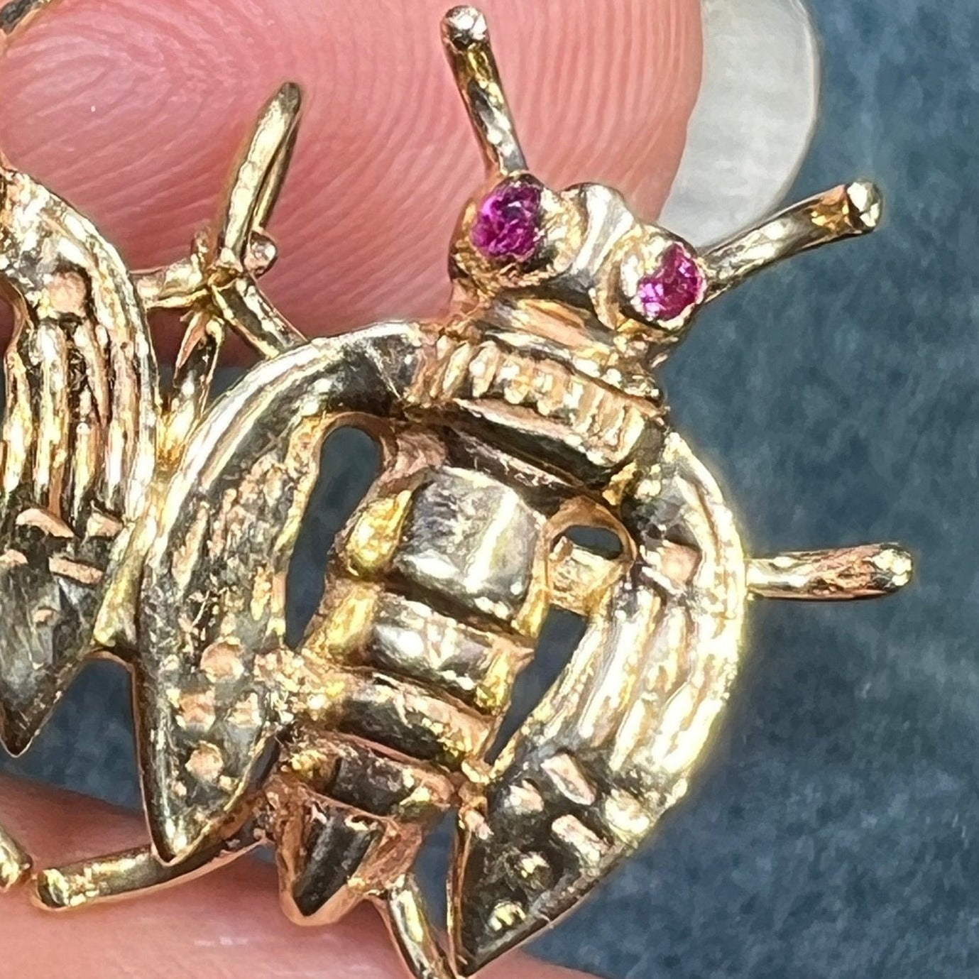 14k Yellow Gold "Let's Bee Friends" Pendant. Honey Bee-FFs