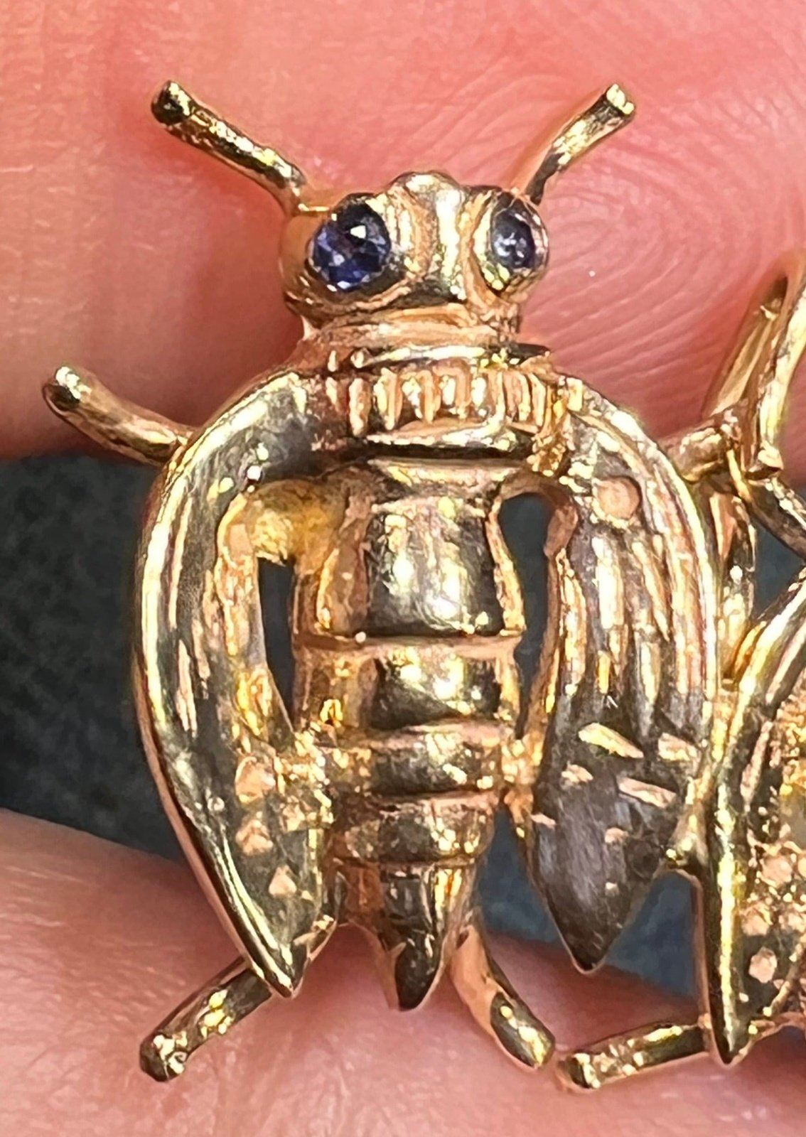 14k Yellow Gold "Let's Bee Friends" Pendant. Honey Bee-FFs