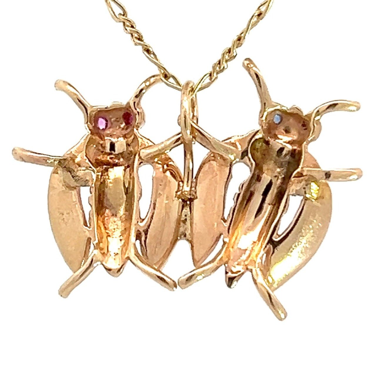 14k Yellow Gold "Let's Bee Friends" Pendant. Honey Bee-FFs