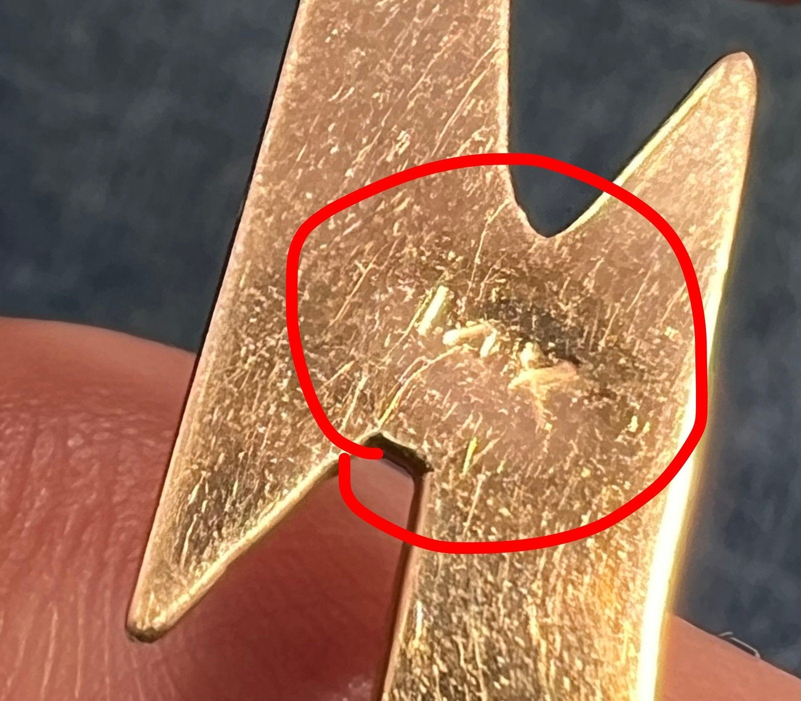 14k Yellow Gold Lightning Bolt Pendant. Artisan 2"