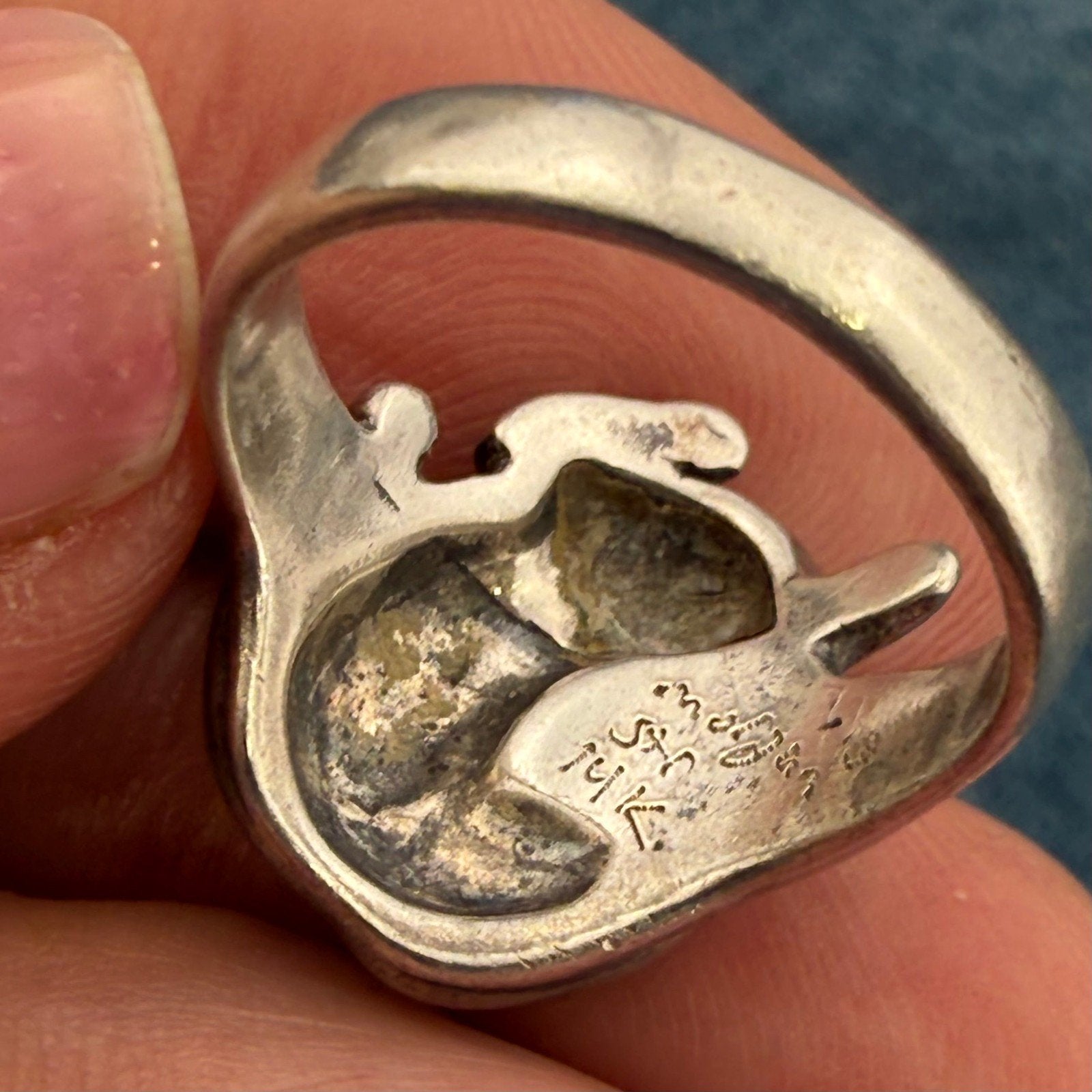 14k Yellow Gold Mouse & 925 Cat Ring. Unlikely Friendship. 3/4" + 6.4g