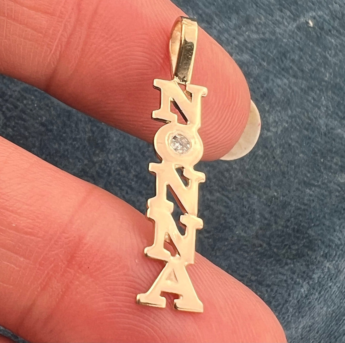 14k Yellow Gold *NONNA* Pendant w Diamond. For Mother's Day!