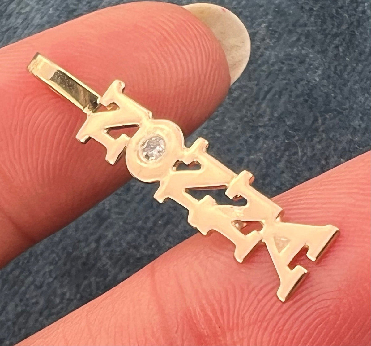 14k Yellow Gold *NONNA* Pendant w Diamond. For Mother's Day!
