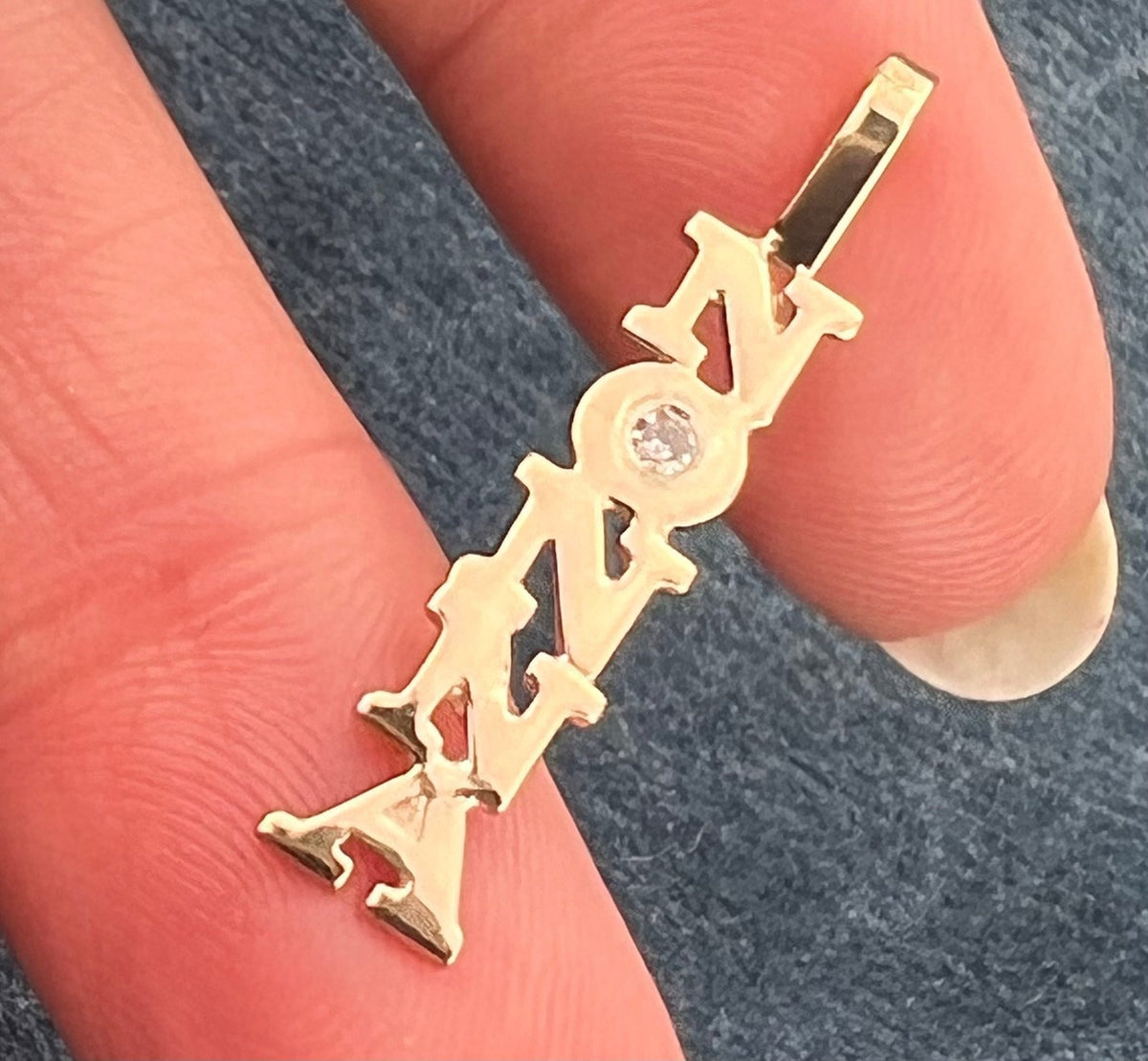 14k Yellow Gold *NONNA* Pendant w Diamond. For Mother's Day!