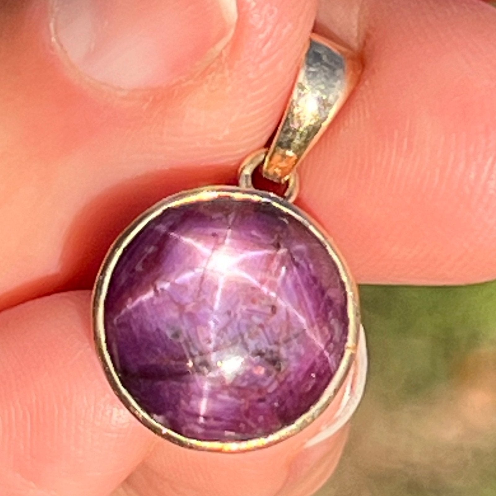 14k Yellow Gold Natural Star Sapphire Ruby Pendant *Video*