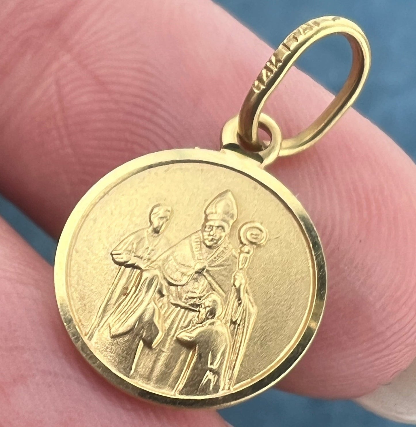 14k Yellow Gold Pope Francis Small Charm Pendant. The People's Pope