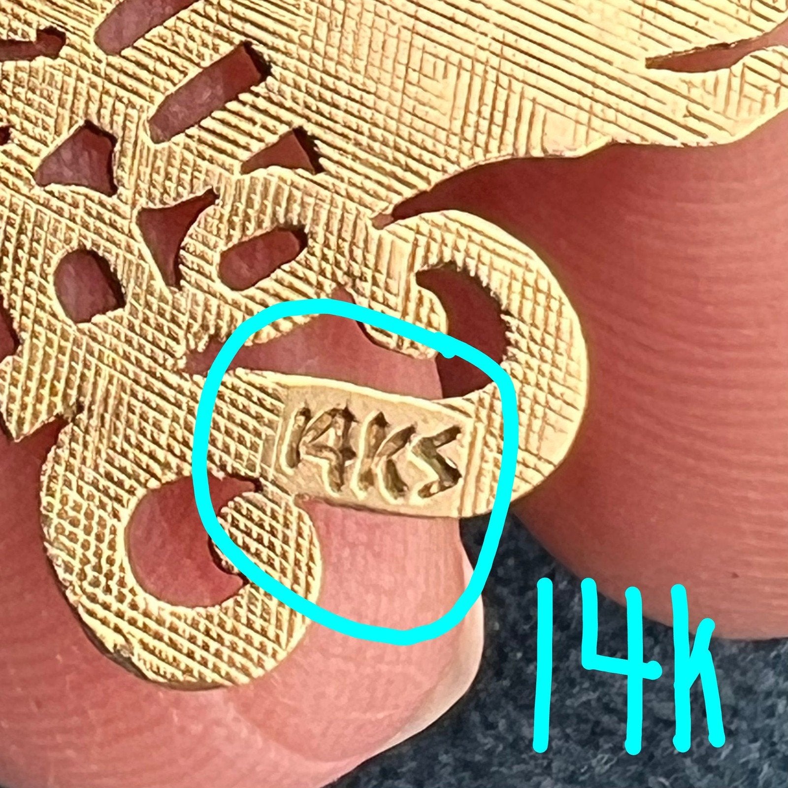 14k Yellow Gold "SOUTH PAW" Pendant. Nickname for Lefties